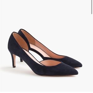 J. Crew Lucie D’Orsay Kitten Heel in Dark Pacific/ Navy
